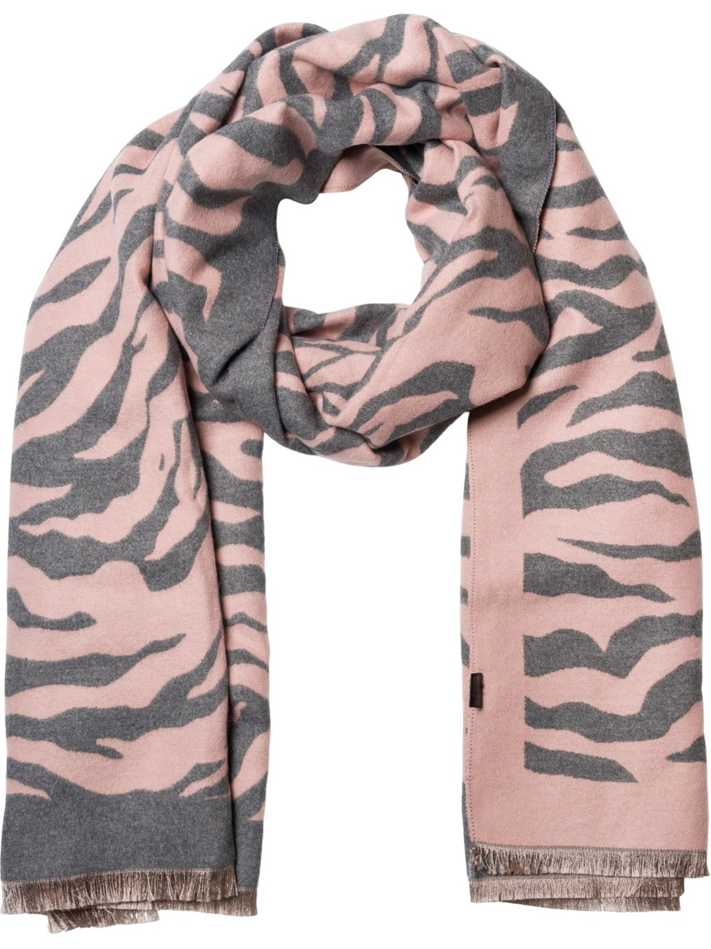 styleBREAKER Schal 'Schal mit Zebra Muster'‌‌‌ in Pink: Vorderseite