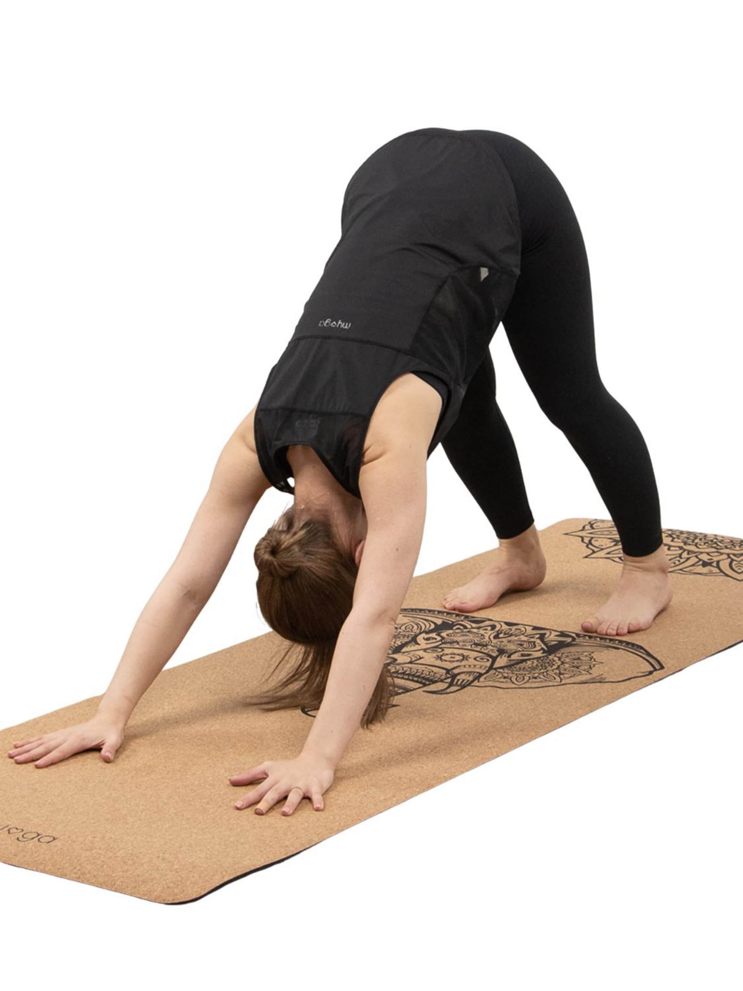 myga Mat 'Extra große Kork-Yogamatte - Elefant' in Brown