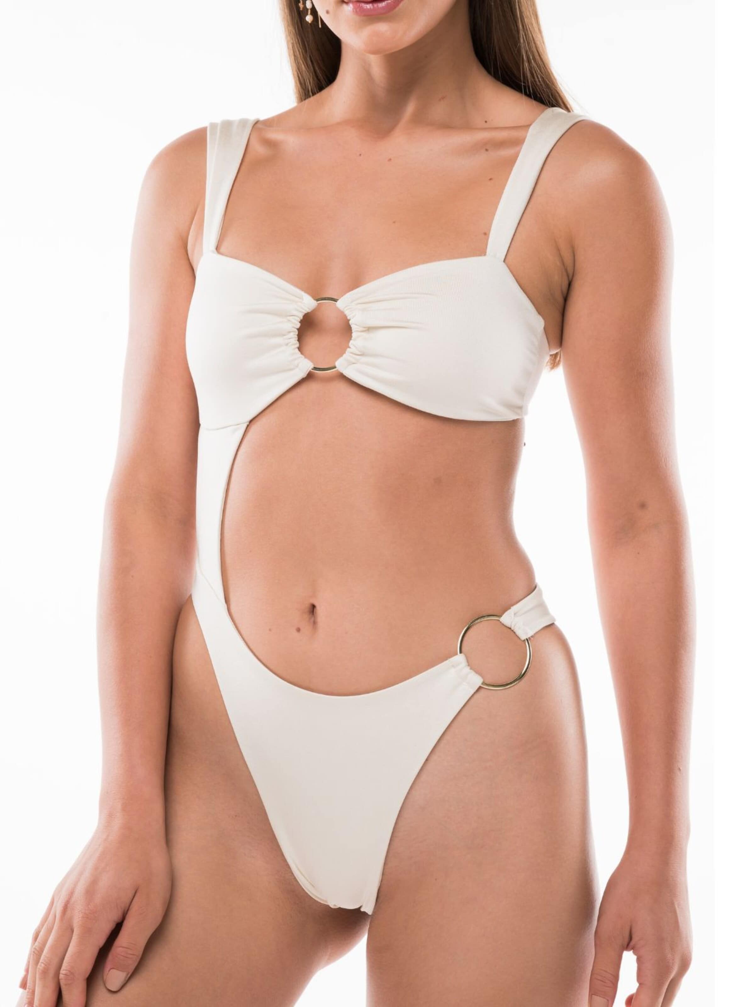 Bandeau Maillot de bain 'Sirena' Acuarela Brand en blanc