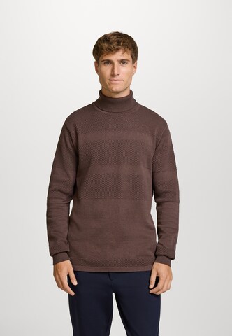 Kronstadt Sweater 'Fisker' in Brown: front