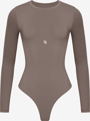 GOD SAVE QUEENS Bodysuit 'Second Skin' in Brown: front