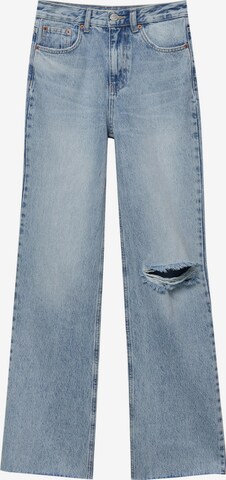 Pull&Bear Wide leg Jeans in Blue: front