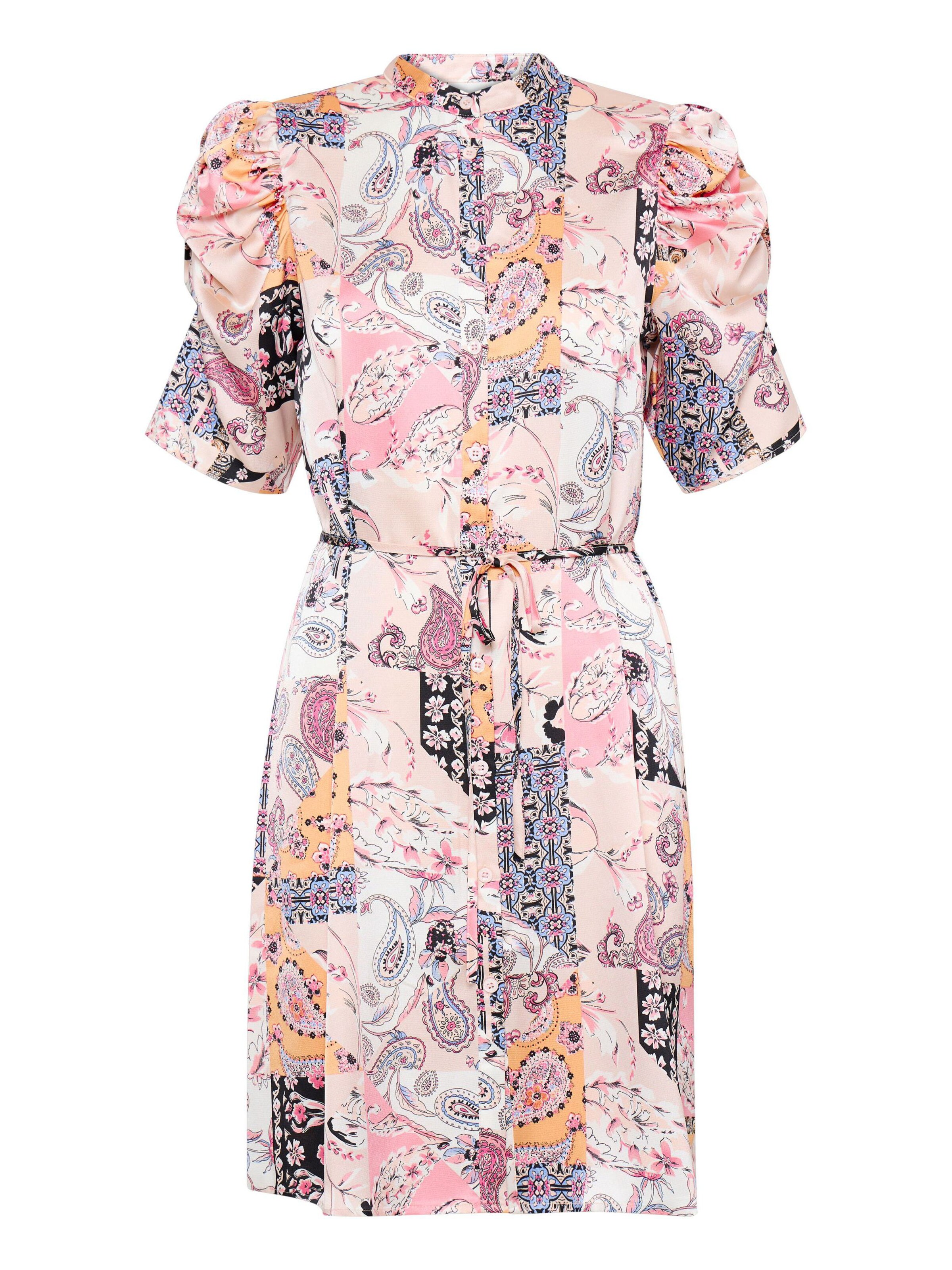 Robe-chemise ICHI en rose : devant