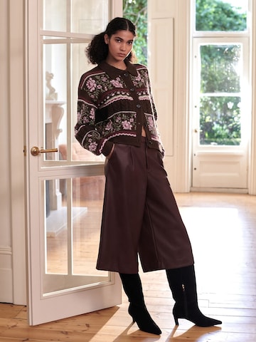 Next Wide leg Bandplooibroek in Rood: voorkant