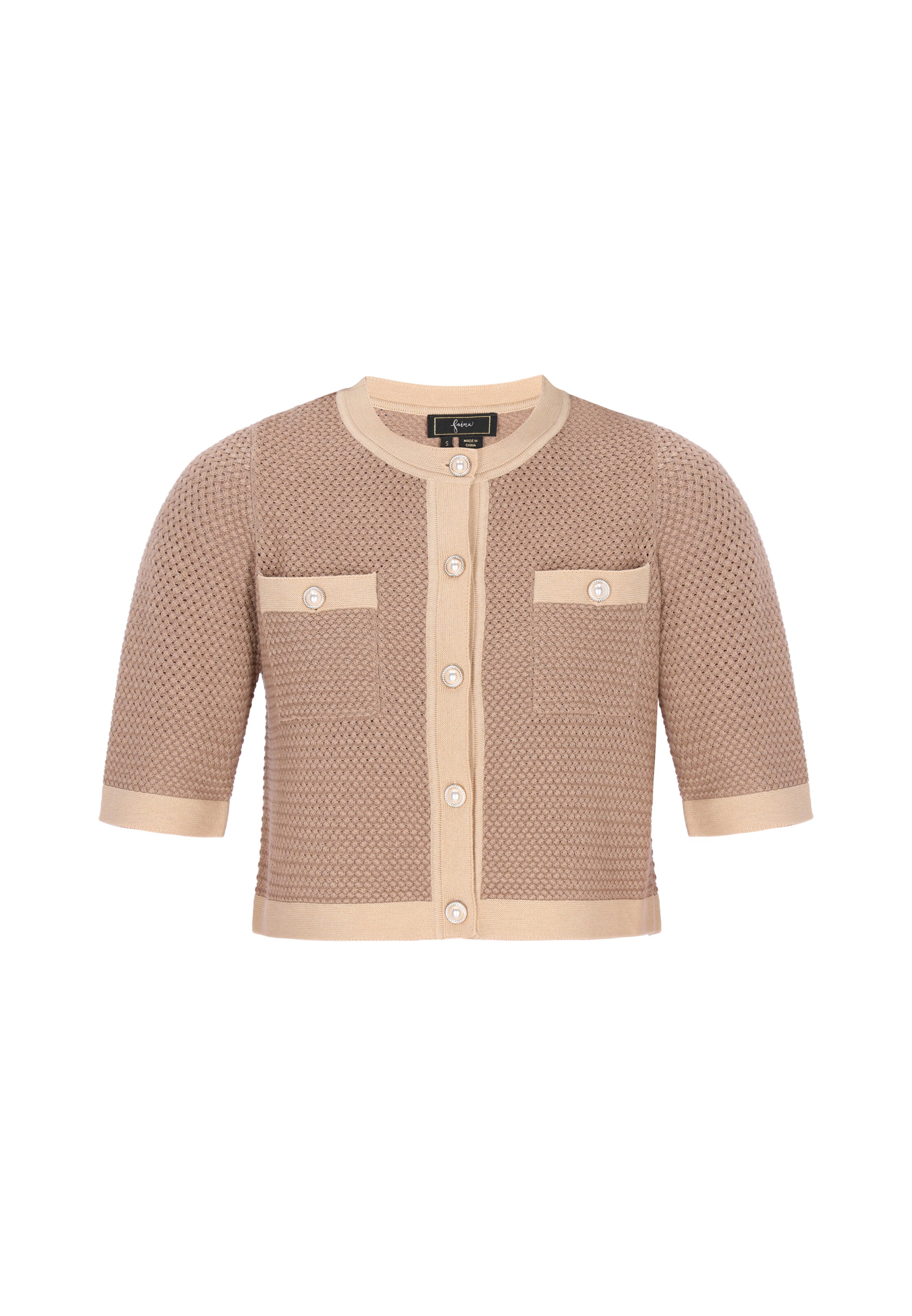 faina Strickjacke in Beige: Vorderseite