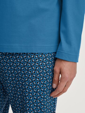 CALIDA Long Pajamas 'Relax Imprint' in Blue
