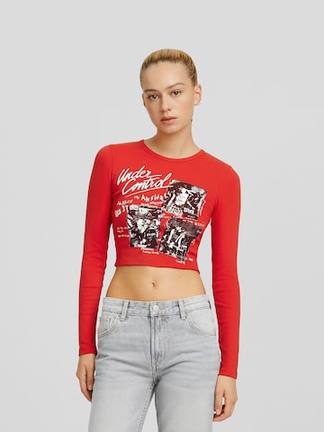 Bershka Shirt in Rood: voorkant