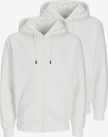 JACK & JONES Sweatjacke 'Bradley' in Weiß: Vorderseite