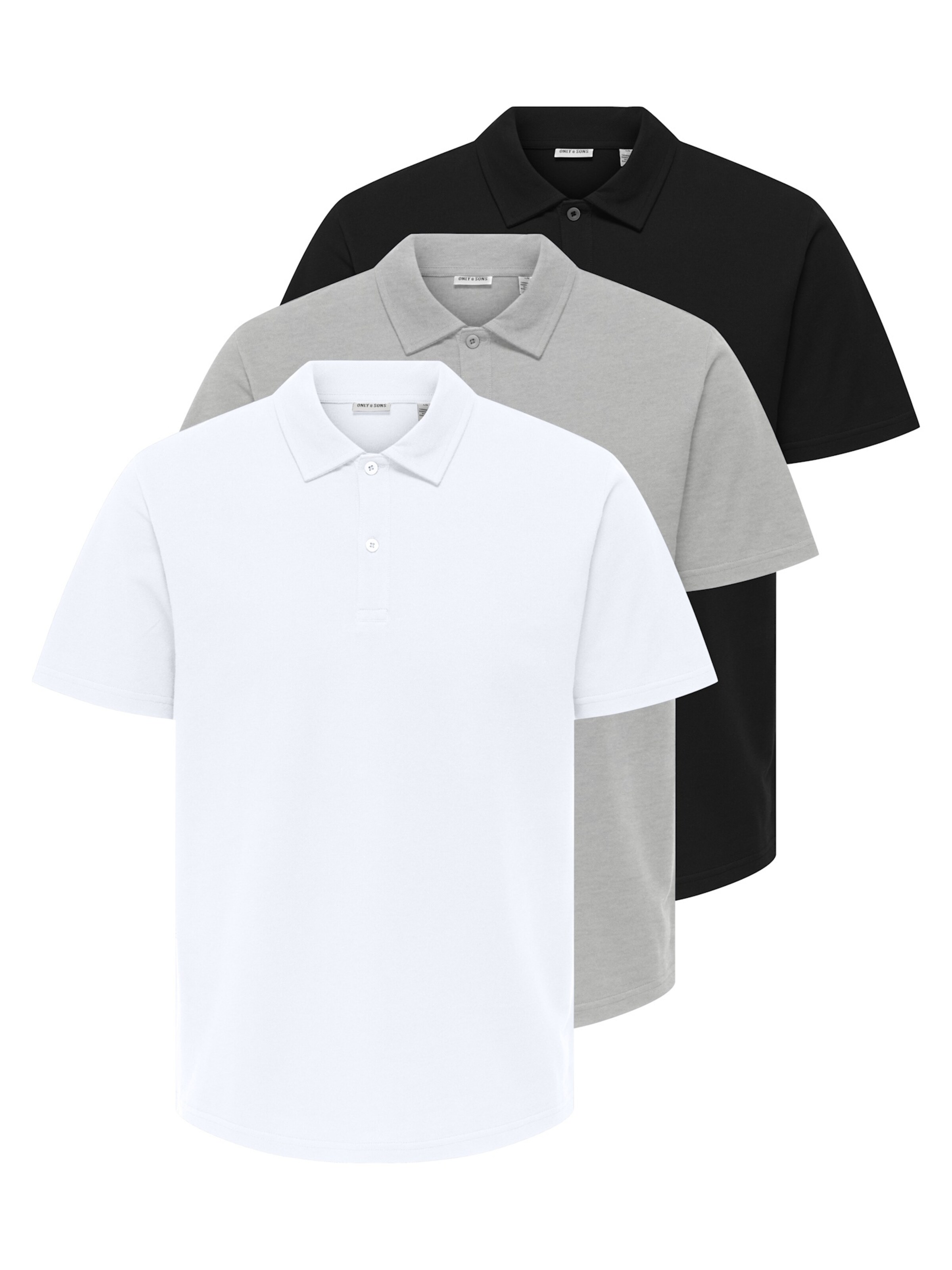 Only & Sons T-Shirt 'Gorden' en gris / noir / blanc, Vue avec produit