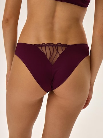 Panty 'Slip Olyvia, feine Stickerei, zarte Rüschen, florales Muster S' di ESOTIQ in lilla