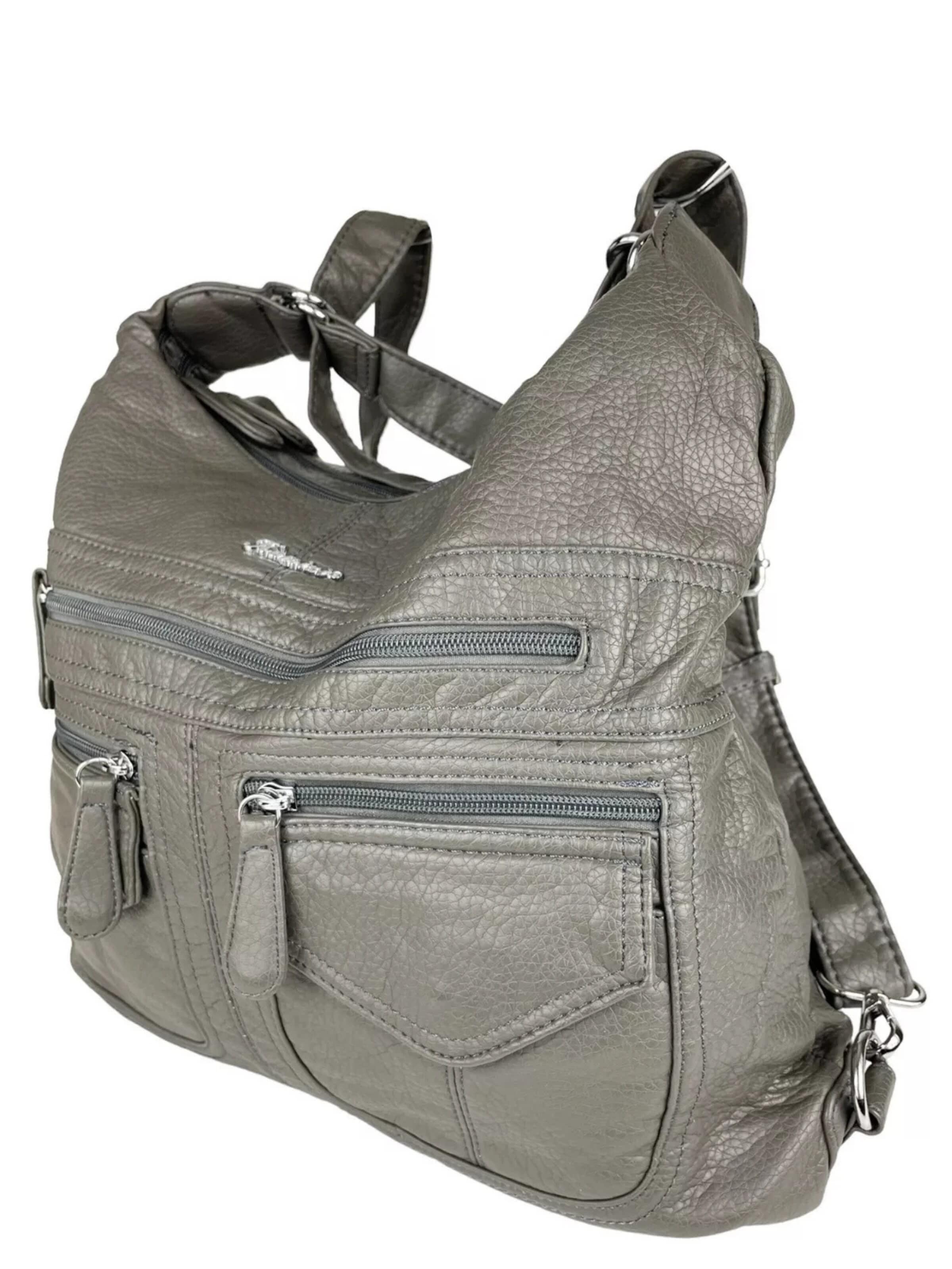 Kumixi Rucksack '2in1 Rucksacktasche'‌‌‌‌‌‌‌ in Grau: Vorderseite