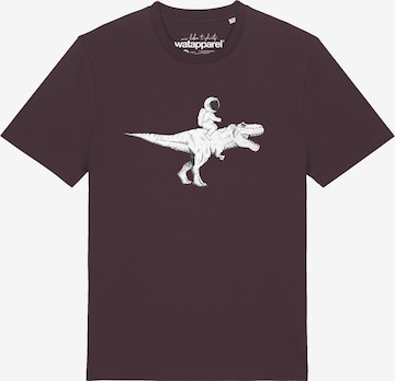 T-Shirt 'Astronaut On T-Rex' Watapparel en rouge : devant