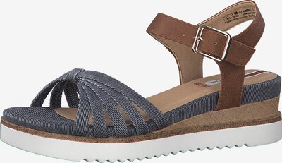 s.Oliver Sandales à lanières en bleu marine / marron, Vue avec produit