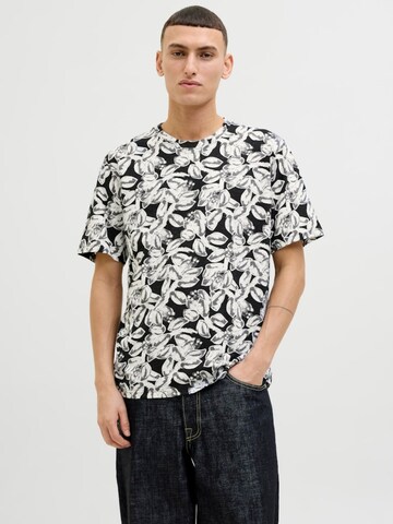 JACK & JONES Shirt 'JORSPLIT AOP TEE' in Black: front