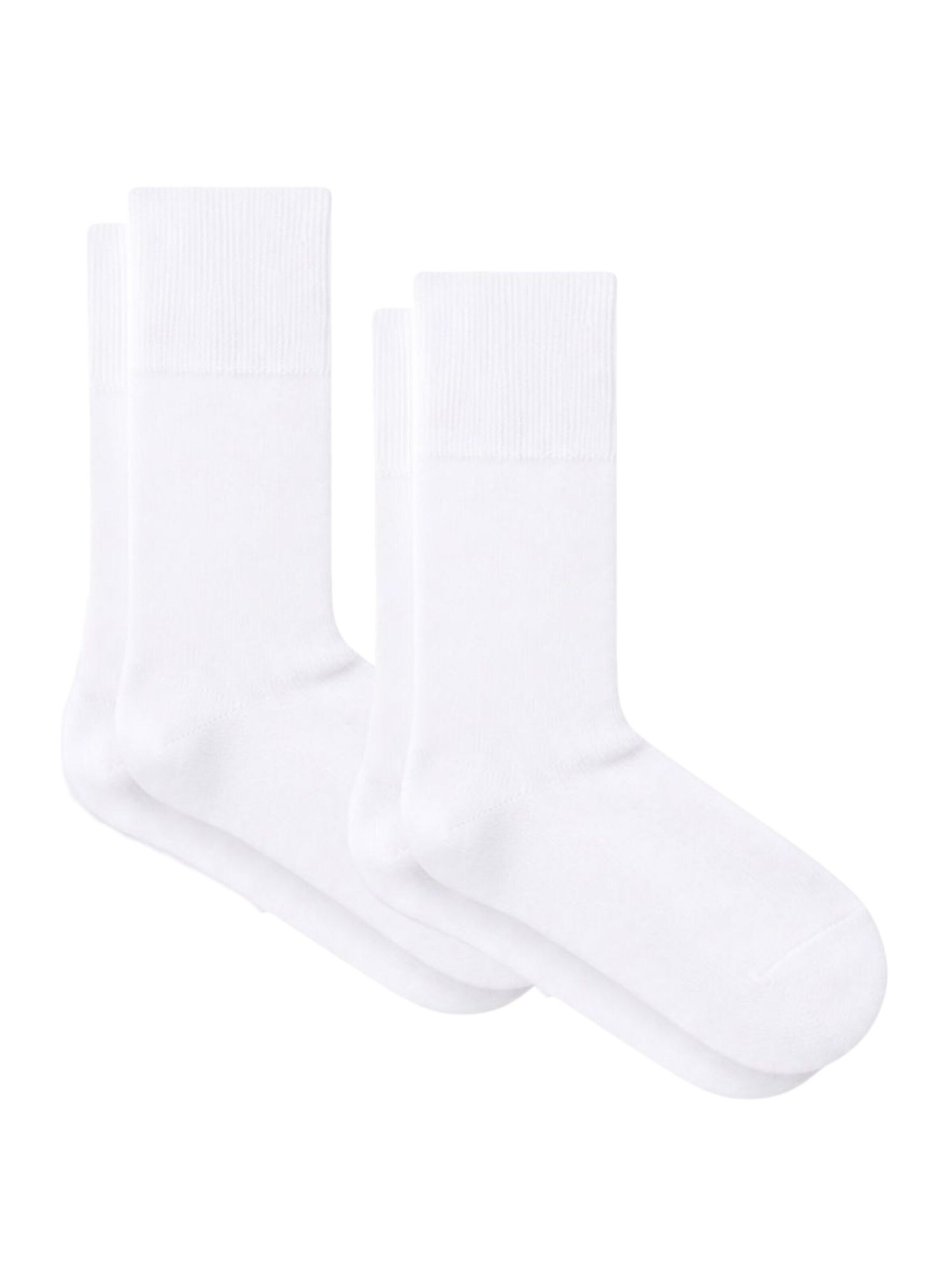 Albero Natur Socks 'Bio-Baumwoll-Socken mit längerem Bündchen - 2er Pack' in White: front