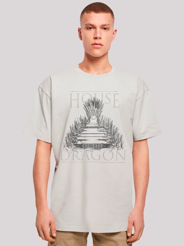 F4NT4STIC Shirt 'House Of The Dragon Throne' in Grijs: voorkant