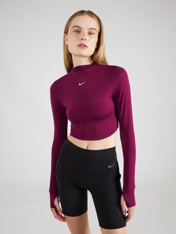 NIKE Performance Shirt 'One Luxe Ess' in Red: front