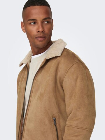 Only & Sons Between-season jacket 'ONSROYCE' in Brown