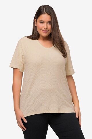 T-shirt Ulla Popken en beige : devant