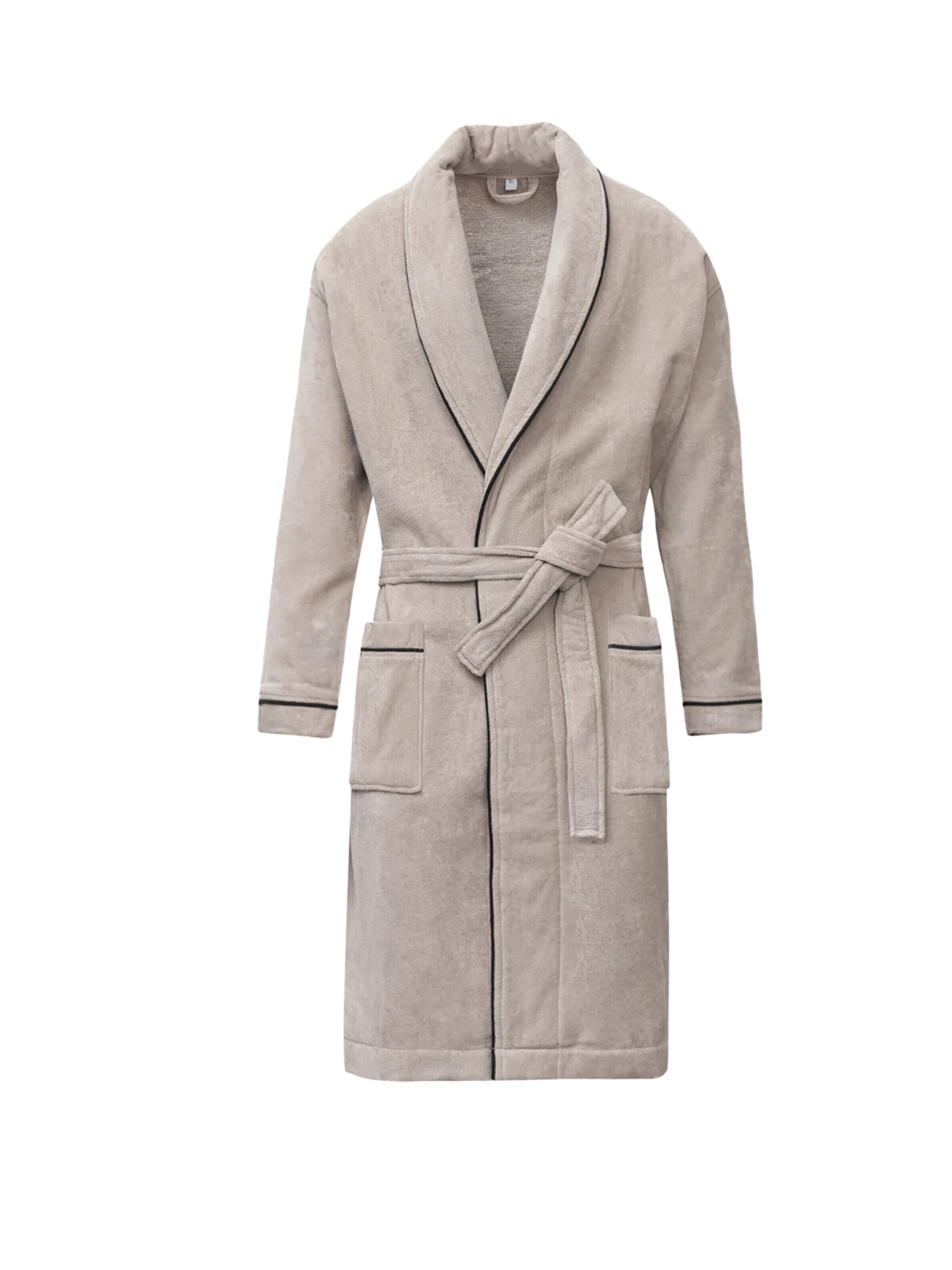 L'Arte Milano Bathrobe long in Grey: front