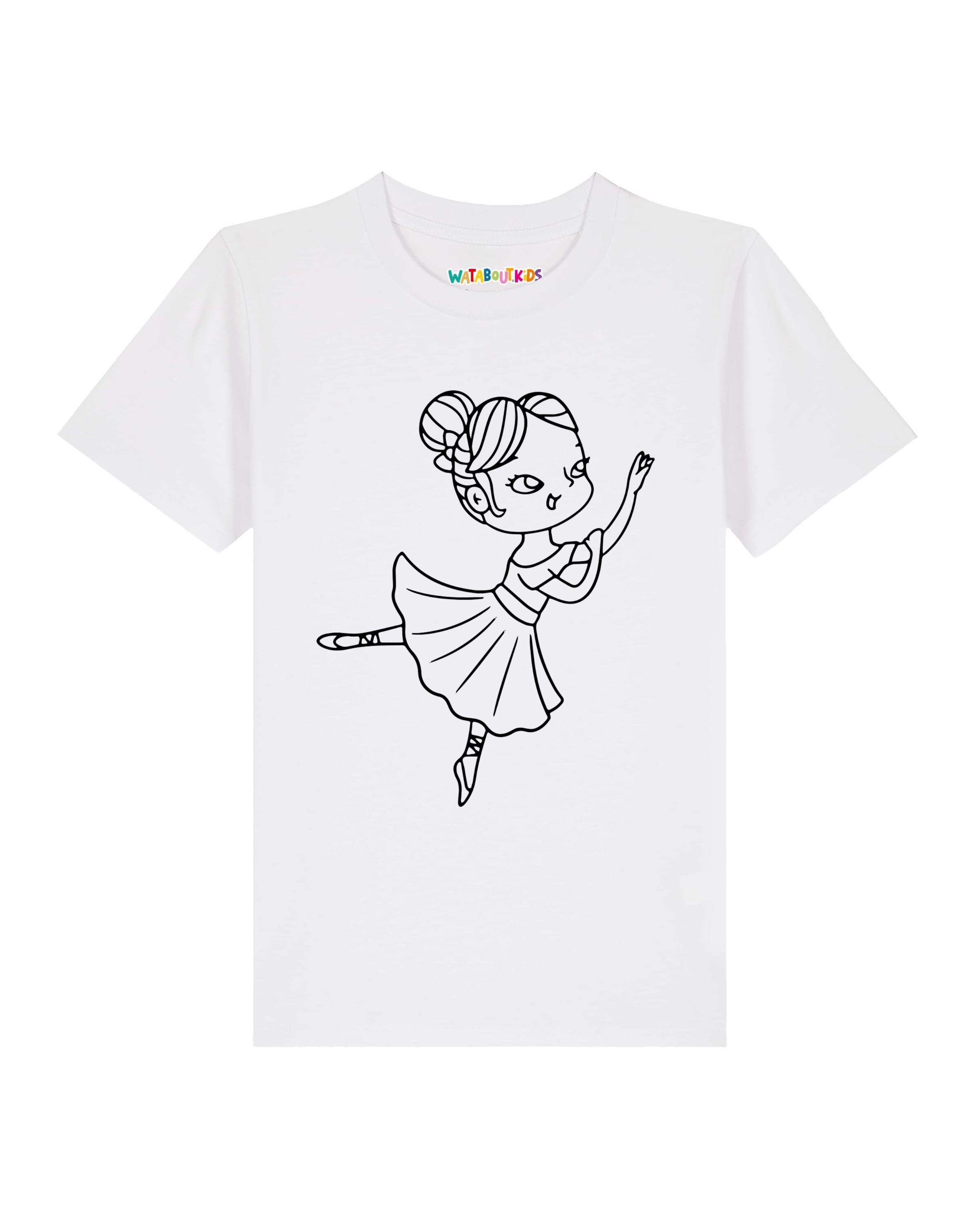 T-Shirt 'Ballerina' watabout.kids en blanc : devant