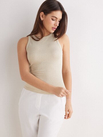 INTIMISSIMI Tank Tops Ribbed Lamé in Beige