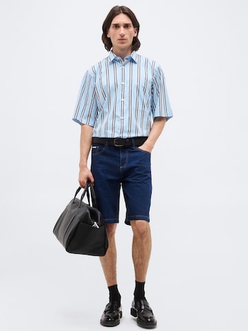 Coupe regular Chemise Lindbergh en bleu