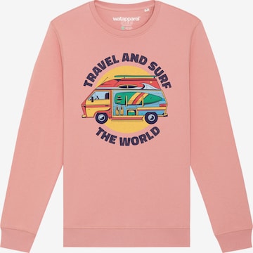 Felpa 'Travel and surf' di Watapparel in rosa: frontale