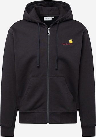 Carhartt WIP Zip-Up Hoodie in Black: front