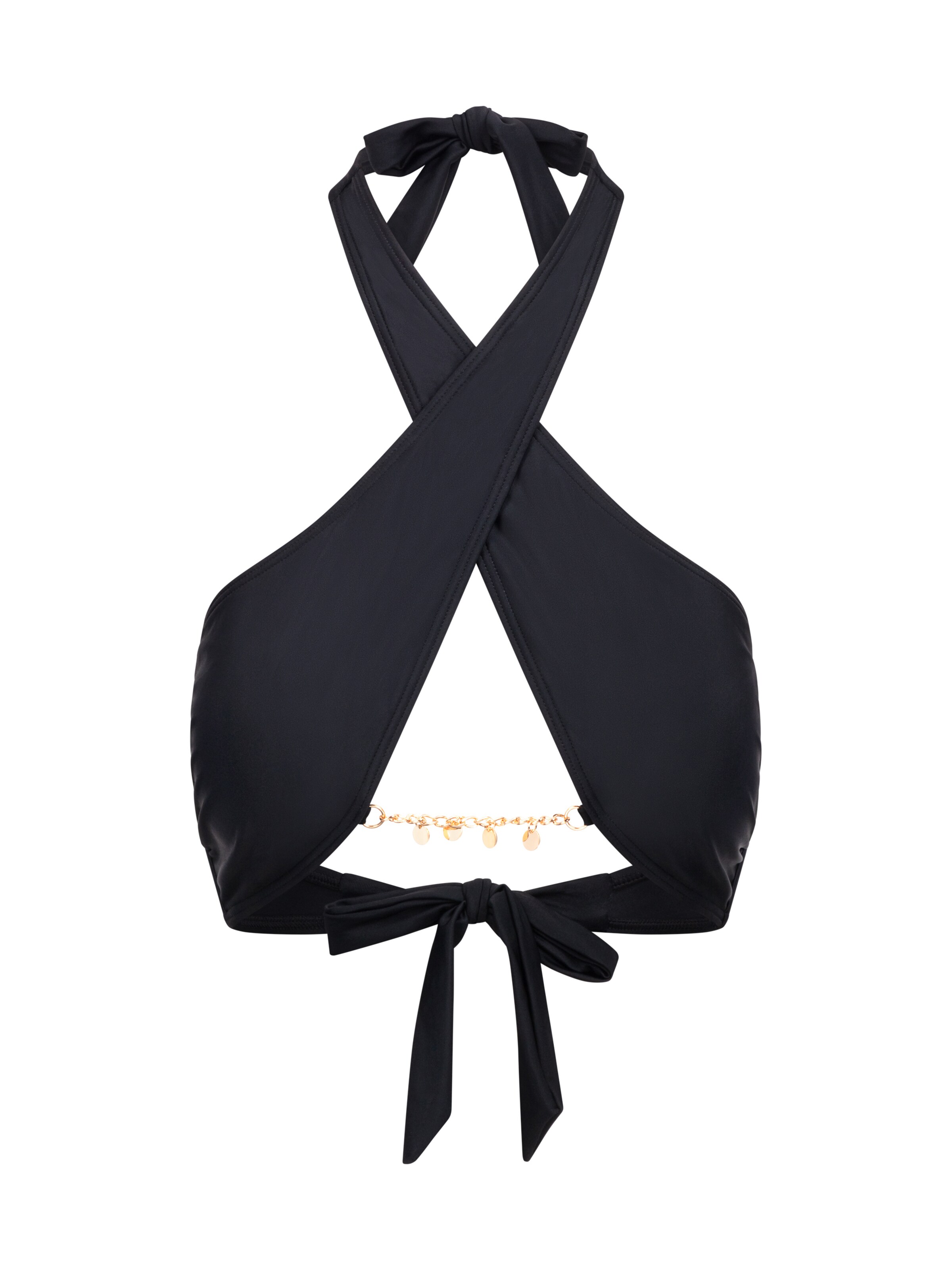 Moda Minx Bikini top 'Clarissa Coin' in Black: front