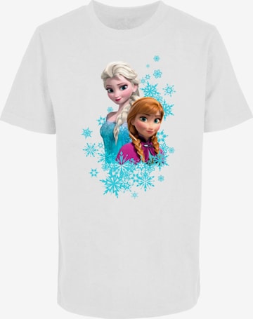 ABSOLUTE CULT T-Shirt 'Frozen - Elsa And Anna Sisters' in Weiß: predná strana