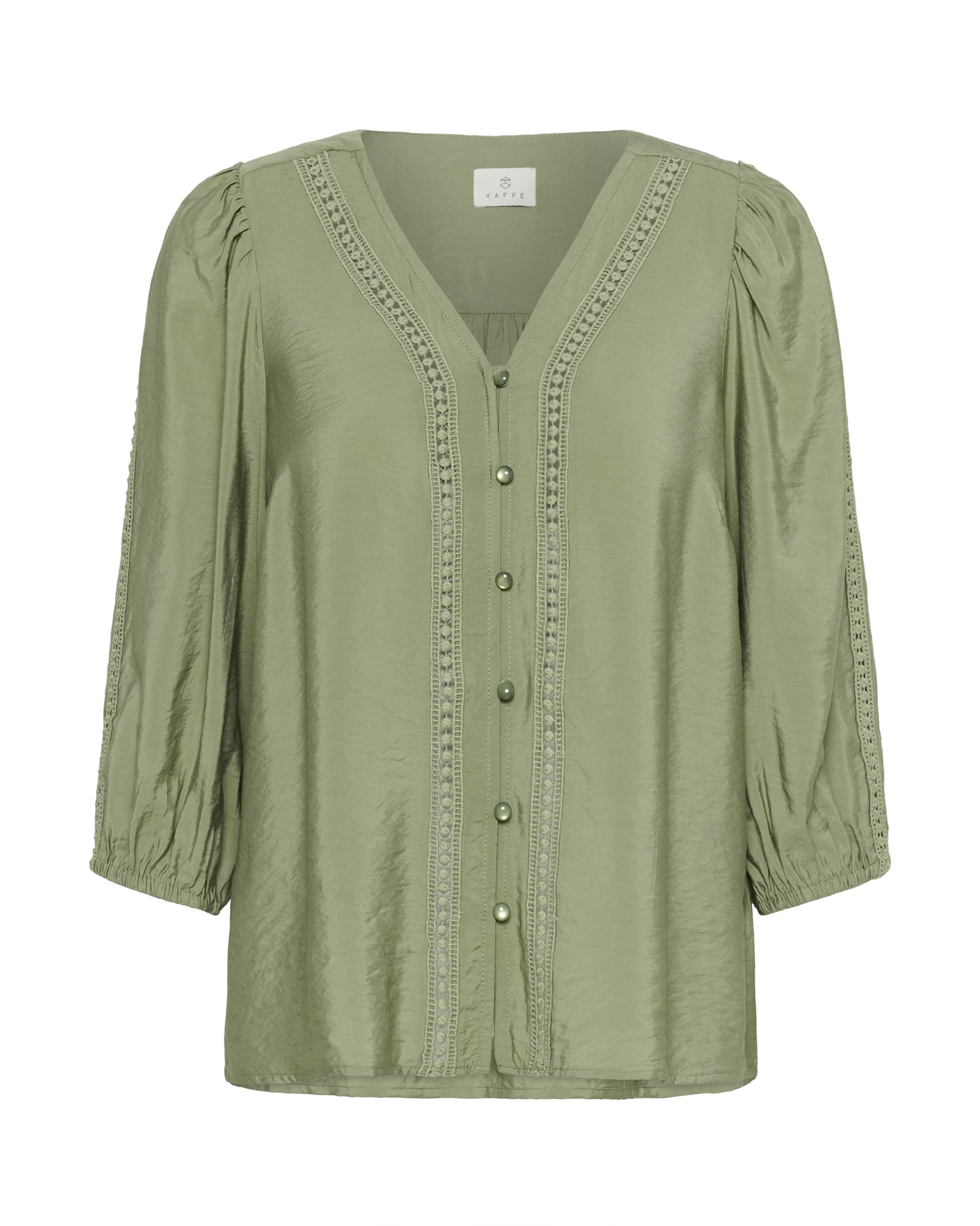 Kaffe Blouse in Groen: voorkant