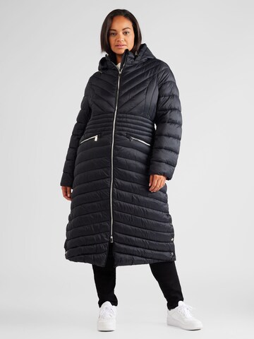 Karen Millen Curve Zimní kabát – černá: přední strana