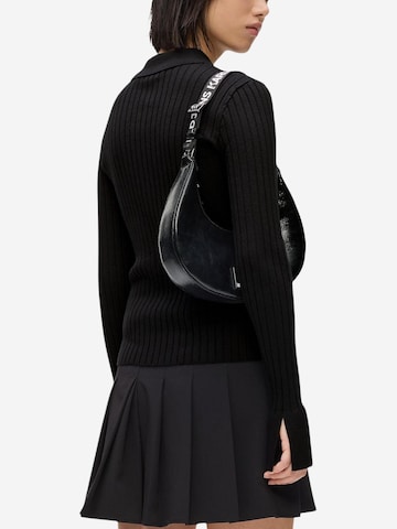 KARL LAGERFELD JEANS Sweater 'KLJ Ls Knitted Polo B1W18026' in Black