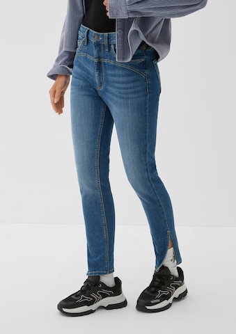 QS Skinny Jeans in Blauw: voorkant