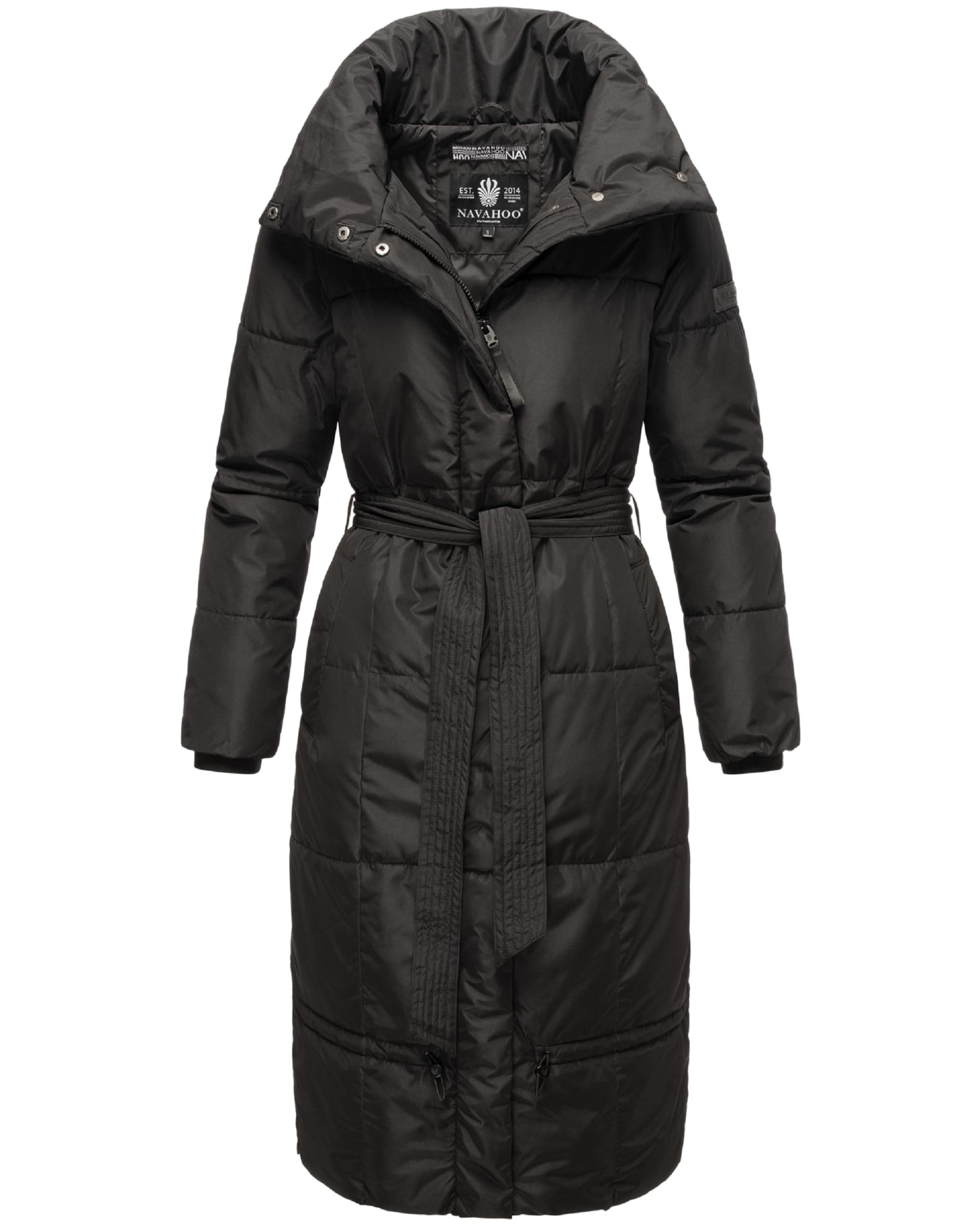 NAVAHOOZimski kaput 'Mirenaa' - crna boja: prednji dio