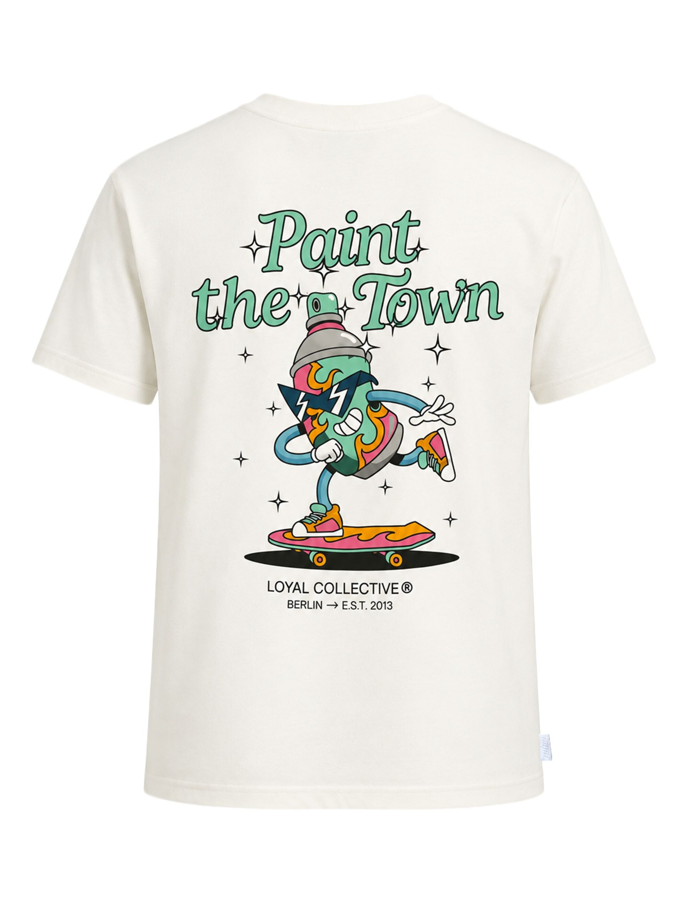 loyal T-Shirt mit kleinem Front-Print in Regular Fit in Weiß