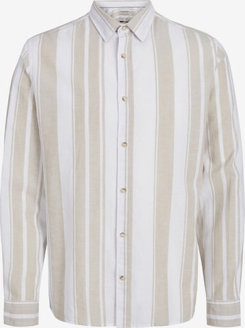 JACK & JONES Comfort fit Button Up Shirt in White: front