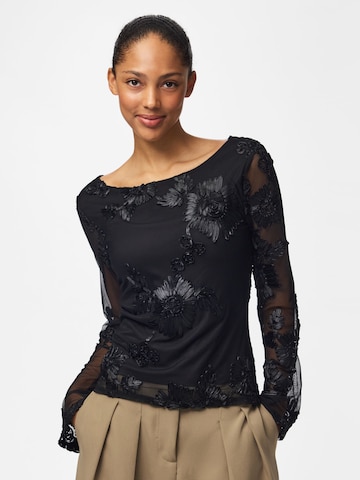 PIECES Bluse 'PCOFfia' i sort: forside