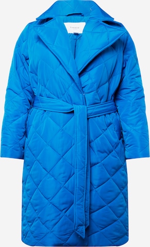 EVOKED Between-Seasons Coat 'MANDIE' in Blue: front