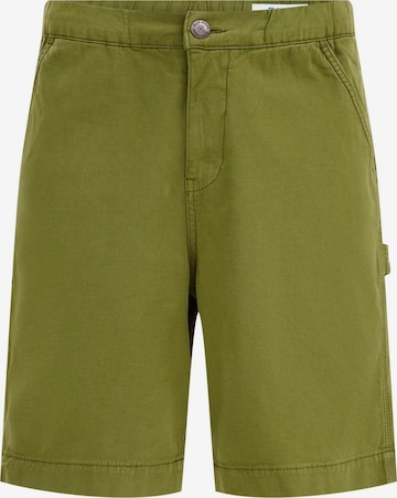 WE Fashion Regular Cargo trousers in Green: front