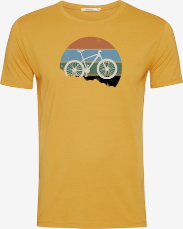 GREENBOMB Shirt 'Bike Downhill' in Geel: voorkant
