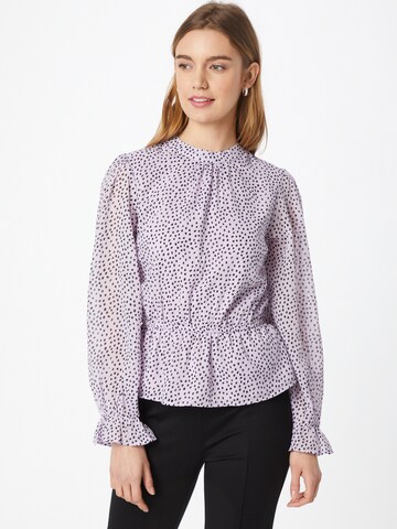 NEW LOOK Shirt 'PEPLUM FRILL' in Purple: front