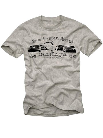 MAKAYA Shirt 'Quarter Mile Race' in Grey: front