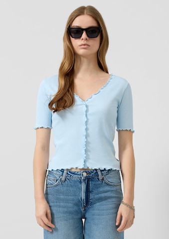 QS Gebreid vest in Blauw: voorkant