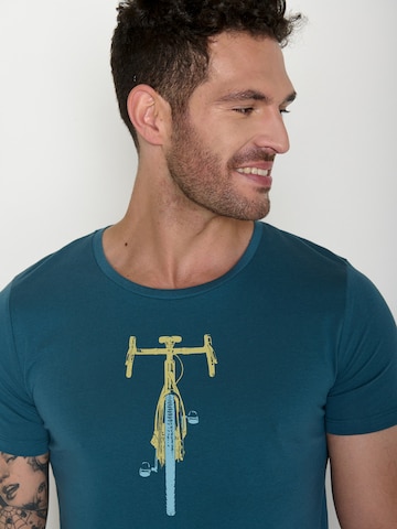 Maglietta 'Guide Bike Front Stamp' di GREENBOMB in blu