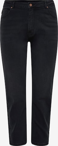 ONLY Carmakoma Regular Jeans in Zwart: voorkant