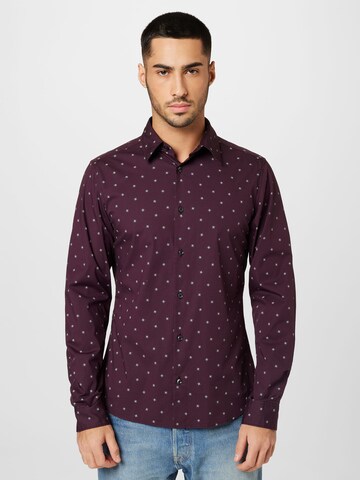 Coupe slim Chemise s.Oliver en violet : devant