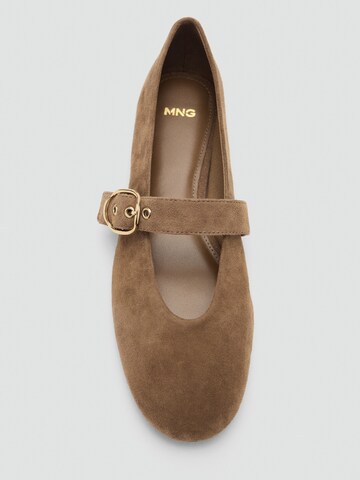 Balerini cu curea glezna 'Door1' de la MANGO pe bej