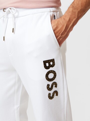 BOSS Black Tapered Trousers 'Lamont' in White